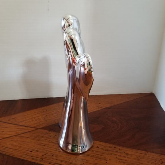 Two female angels silver ceramic nine and one half in. tall - Picture 6 of 9